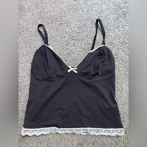 Black Camisole with White Trim